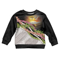 Hawaii Mokihana Mix Pikake Leis Mahalo 'Olelo Kid Ugly Christmas Sweater Black LT7 Kid Black - Polynesian Pride