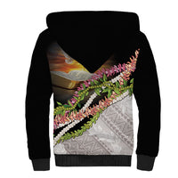 Hawaii Mokihana Mix Pikake Leis Mahalo 'Olelo Sherpa Hoodie Black LT7 - Polynesian Pride