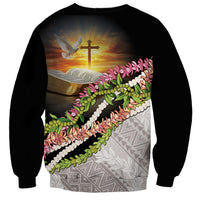 Hawaii Mokihana Mix Pikake Leis Mahalo 'Olelo Sweatshirt Black LT7 - Polynesian Pride