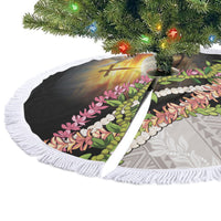 Hawaii Mokihana Mix Pikake Leis Mahalo 'Olelo Tree Skirt Black LT7 - Polynesian Pride