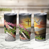 Hawaii Mokihana Mix Pikake Leis Mahalo 'Olelo Tumbler Cup Black LT7 - Polynesian Pride