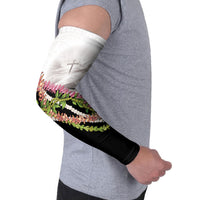Hawaii Mokihana Mix Pikake Leis Mahalo 'Olelo Arm Sleeves White Tapa LT7 - Polynesian Pride