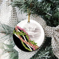 Hawaii Mokihana Mix Pikake Leis Mahalo 'Olelo Ceramic Ornament White Tapa LT7 - Polynesian Pride