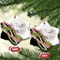 Hawaii Mokihana Mix Pikake Leis Mahalo 'Olelo Ceramic Ornament White Tapa LT7 Snow Flake White - Polynesian Pride