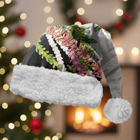 Hawaii Mokihana Mix Pikake Leis Mahalo 'Olelo Christmas Santa Hat White Tapa LT7 With Fur White - Polynesian Pride