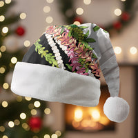 Hawaii Mokihana Mix Pikake Leis Mahalo 'Olelo Christmas Santa Hat White Tapa LT7 Without Fur White - Polynesian Pride