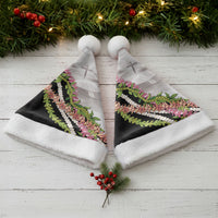 Hawaii Mokihana Mix Pikake Leis Mahalo 'Olelo Christmas Santa Hat White Tapa LT7 - Polynesian Pride