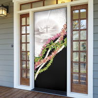 Hawaii Mokihana Mix Pikake Leis Mahalo 'Olelo Door Cover White Tapa LT7 - Polynesian Pride