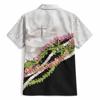 Hawaii Mokihana Mix Pikake Leis Mahalo 'Olelo Hawaiian Shirt White Tapa LT7 - Polynesian Pride