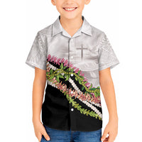 Hawaii Mokihana Mix Pikake Leis Mahalo 'Olelo Hawaiian Shirt White Tapa LT7 - Polynesian Pride