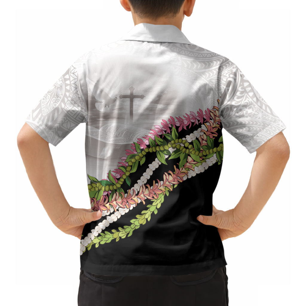 Hawaii Mokihana Mix Pikake Leis Mahalo 'Olelo Hawaiian Shirt White Tapa LT7 - Polynesian Pride