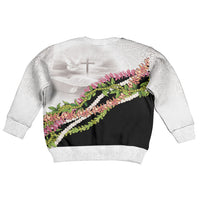 Hawaii Mokihana Mix Pikake Leis Mahalo 'Olelo Kid Ugly Christmas Sweater White Tapa LT7 - Polynesian Pride
