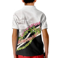 Hawaii Mokihana Mix Pikake Leis Mahalo 'Olelo Kid Polo Shirt White Tapa LT7 - Polynesian Pride
