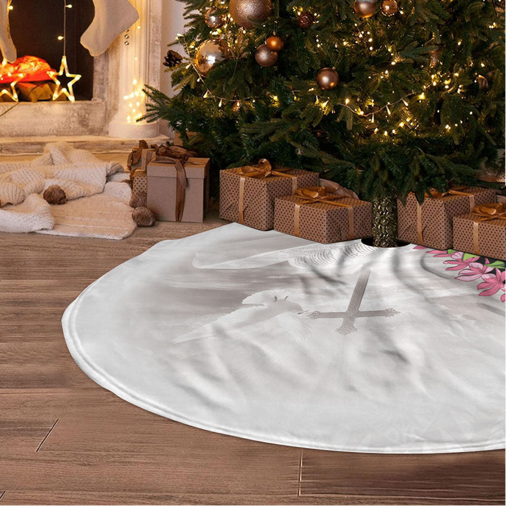 Hawaii Mokihana Mix Pikake Leis Mahalo 'Olelo Tree Skirt White Tapa LT7 - Polynesian Pride