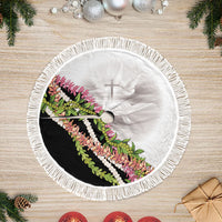 Hawaii Mokihana Mix Pikake Leis Mahalo 'Olelo Tree Skirt White Tapa LT7 Fringed White - Polynesian Pride