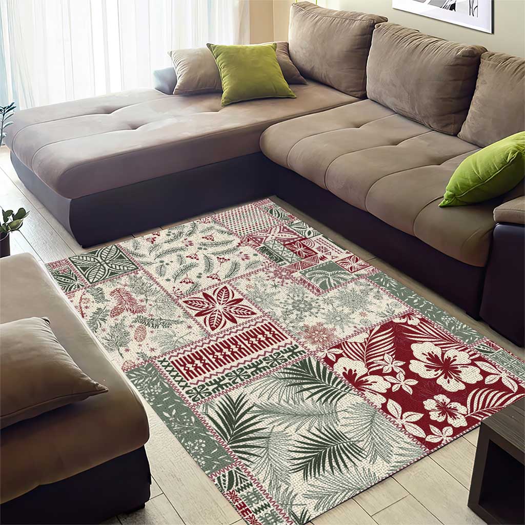Aloha Hawaii Pastel Christmas Patchwork Area Rug Classic Style - Polynesian Pride