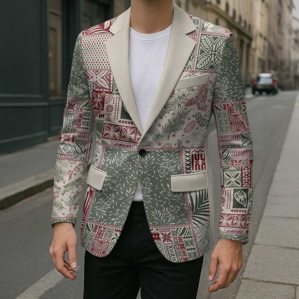 Aloha Hawaii Pastel Christmas Patchwork Blazer Classic Style - Polynesian Pride