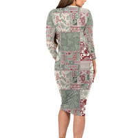 Aloha Hawaii Pastel Christmas Patchwork Family Matching Long Sleeve Bodycon Dress and Hawaiian Shirt Classic Style LT7 - Polynesian Pride