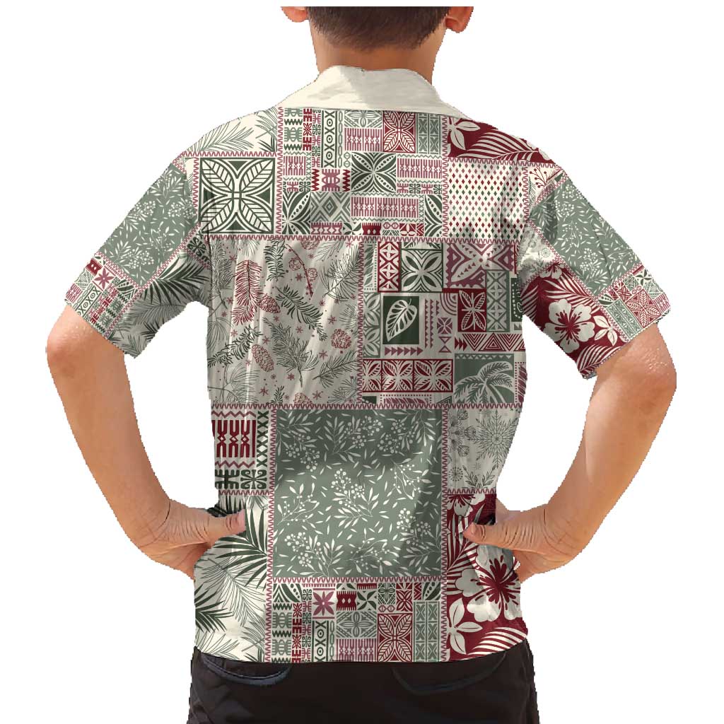 Aloha Hawaii Pastel Christmas Patchwork Family Matching Mermaid Dress and Hawaiian Shirt Classic Style LT7 - Polynesian Pride
