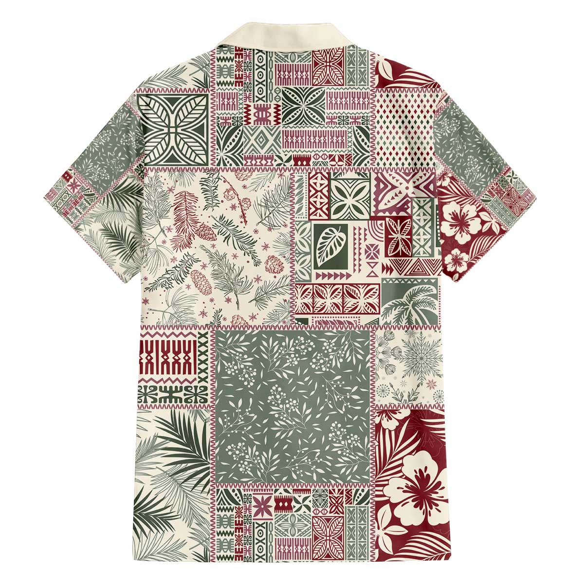Aloha Hawaii Pastel Christmas Patchwork Family Matching Off The Shoulder Long Sleeve Dress and Hawaiian Shirt Classic Style LT7 - Polynesian Pride