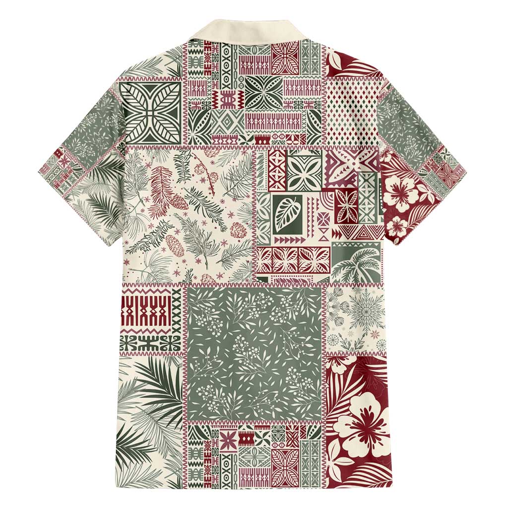 Aloha Hawaii Pastel Christmas Patchwork Family Matching Off Shoulder Maxi Dress and Hawaiian Shirt Classic Style LT7 - Polynesian Pride