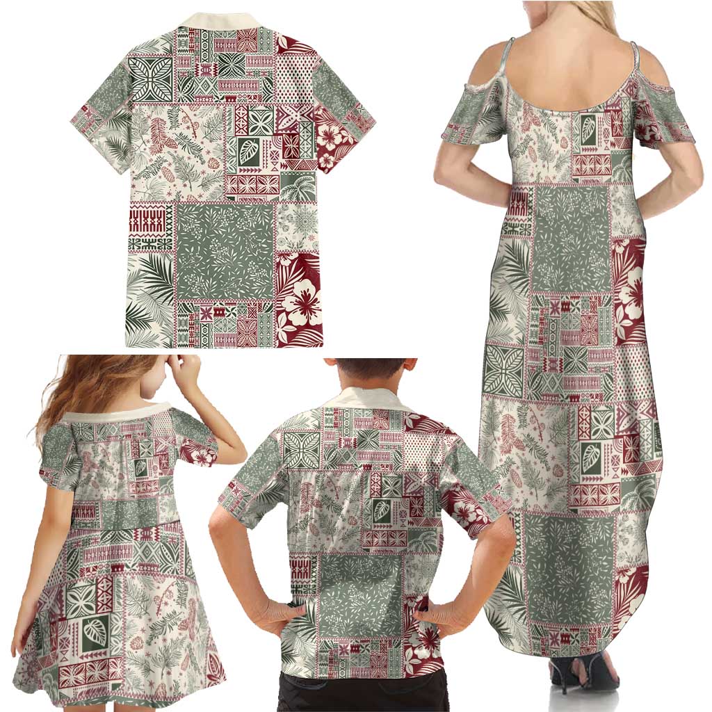 Aloha Hawaii Pastel Christmas Patchwork Family Matching Summer Maxi Dress and Hawaiian Shirt Classic Style LT7 - Polynesian Pride