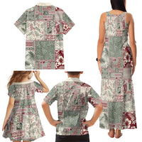 Aloha Hawaii Pastel Christmas Patchwork Family Matching Tank Maxi Dress and Hawaiian Shirt Classic Style LT7 - Polynesian Pride