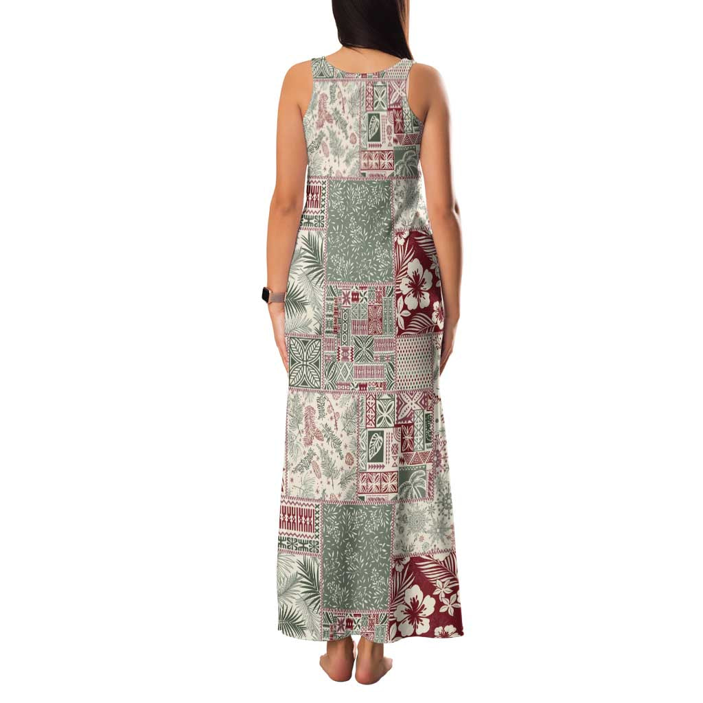 Aloha Hawaii Pastel Christmas Patchwork Family Matching Tank Maxi Dress and Hawaiian Shirt Classic Style LT7 - Polynesian Pride