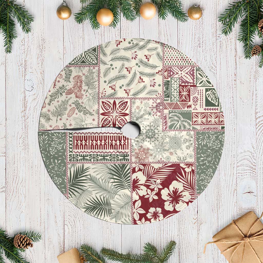 Aloha Hawaii Pastel Christmas Patchwork Tree Skirt Classic Style LT7 Casual Pastel Green - Polynesian Pride