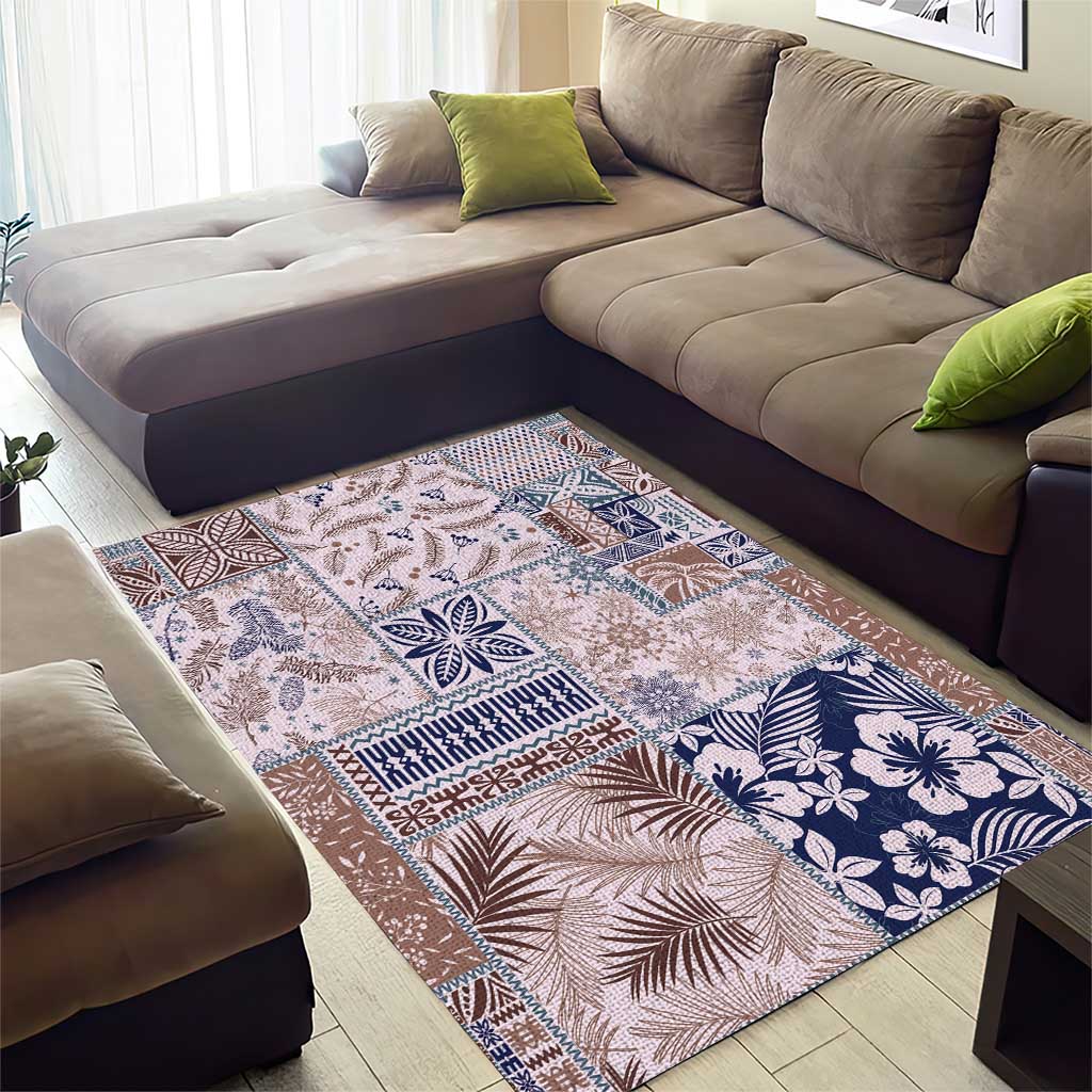 Aloha Hawaii Pastel Christmas Patchwork Area Rug Rustic Style - Polynesian Pride