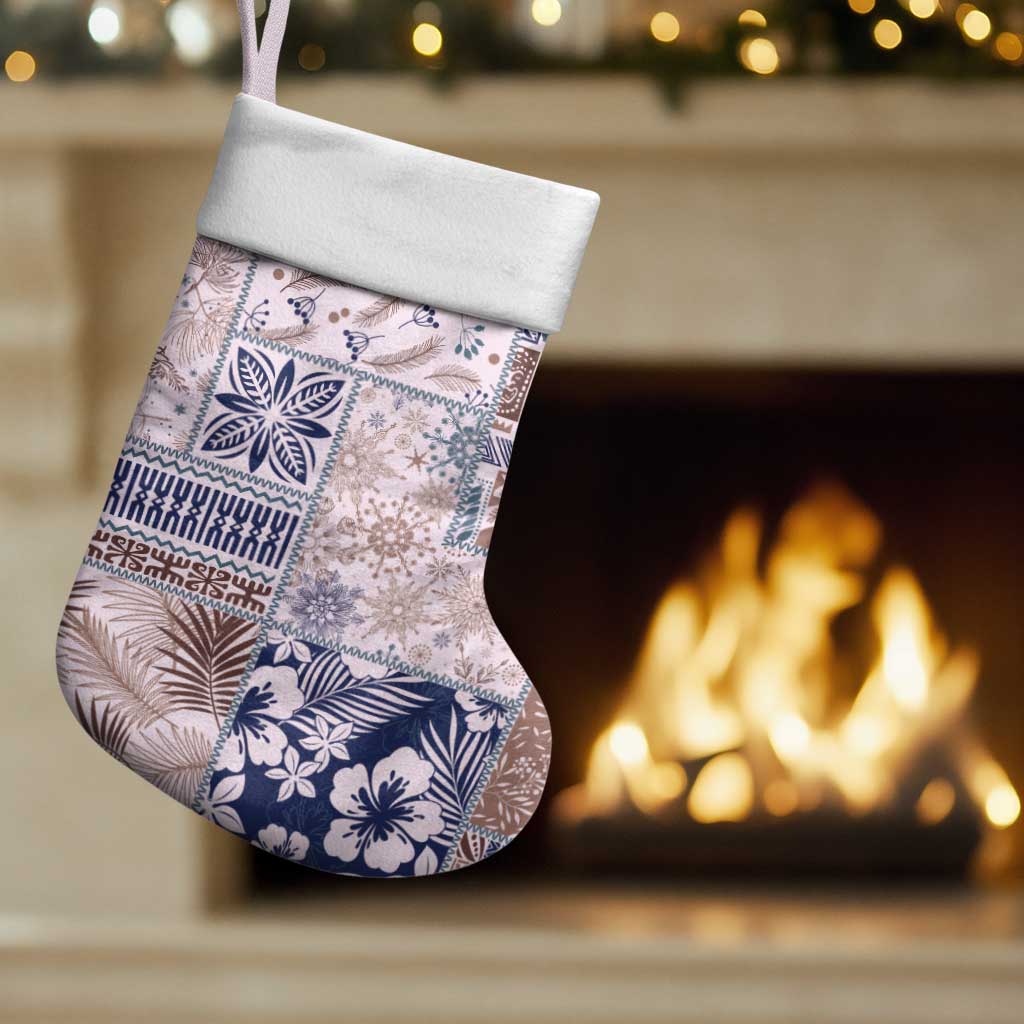 Aloha Hawaii Pastel Christmas Patchwork Christmas Stocking Rustic Style - Polynesian Pride