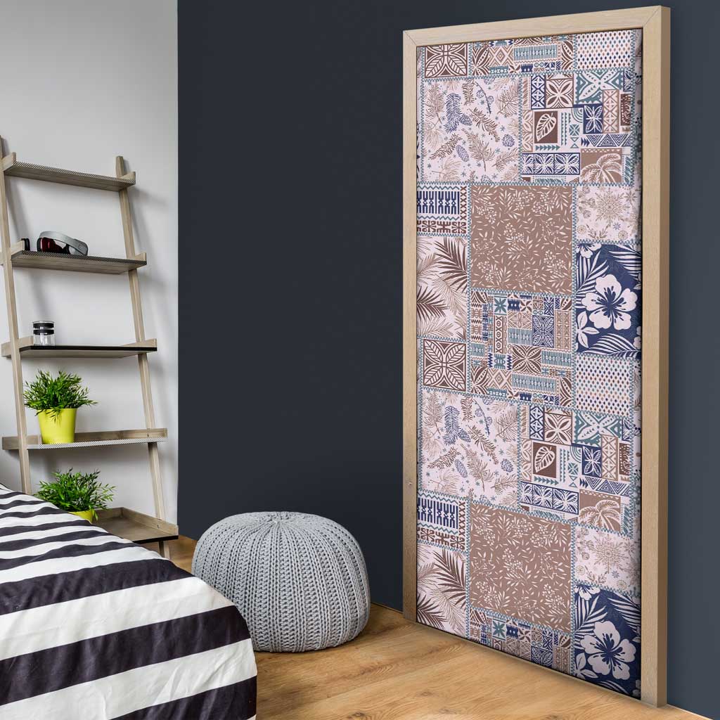 Aloha Hawaii Pastel Christmas Patchwork Door Cover Rustic Style - Polynesian Pride