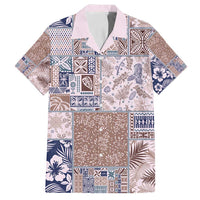 Aloha Hawaii Pastel Christmas Patchwork Family Matching Long Sleeve Bodycon Dress and Hawaiian Shirt Rustic Style LT7 Dad's Shirt - Short Sleeve Beige - Polynesian Pride