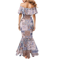 Aloha Hawaii Pastel Christmas Patchwork Family Matching Mermaid Dress and Hawaiian Shirt Rustic Style - Polynesian Pride