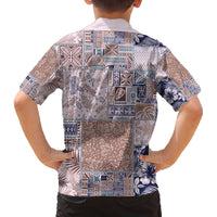 Aloha Hawaii Pastel Christmas Patchwork Family Matching Off The Shoulder Long Sleeve Dress and Hawaiian Shirt Rustic Style LT7 - Polynesian Pride