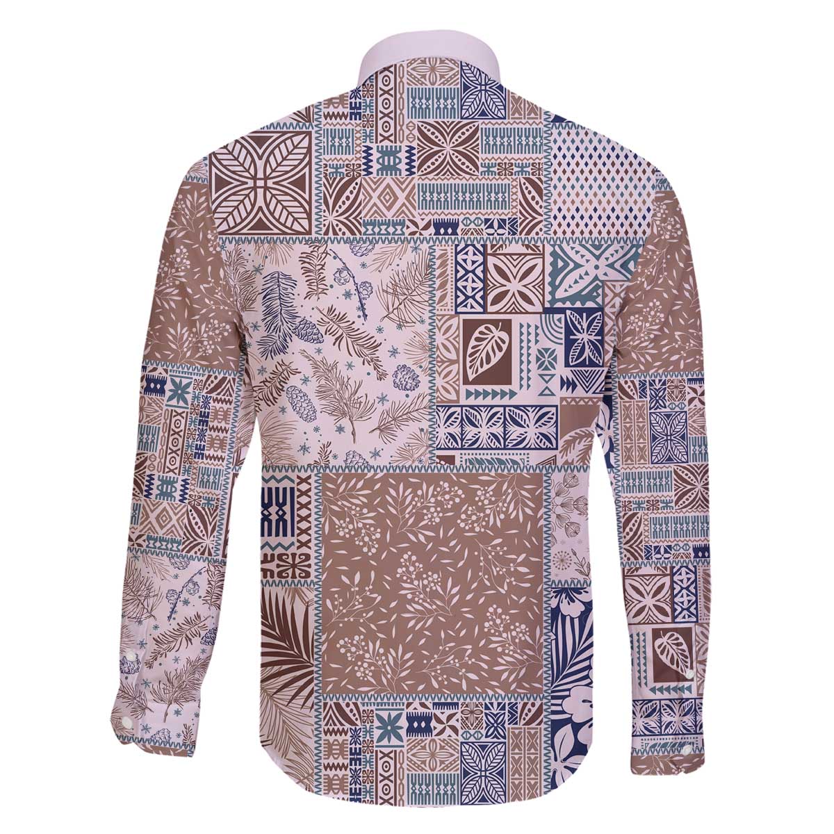 Aloha Hawaii Pastel Christmas Patchwork Family Matching Off The Shoulder Long Sleeve Dress and Hawaiian Shirt Rustic Style LT7 - Polynesian Pride