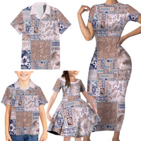 Aloha Hawaii Pastel Christmas Patchwork Family Matching Short Sleeve Bodycon Dress and Hawaiian Shirt Rustic Style LT7 - Polynesian Pride