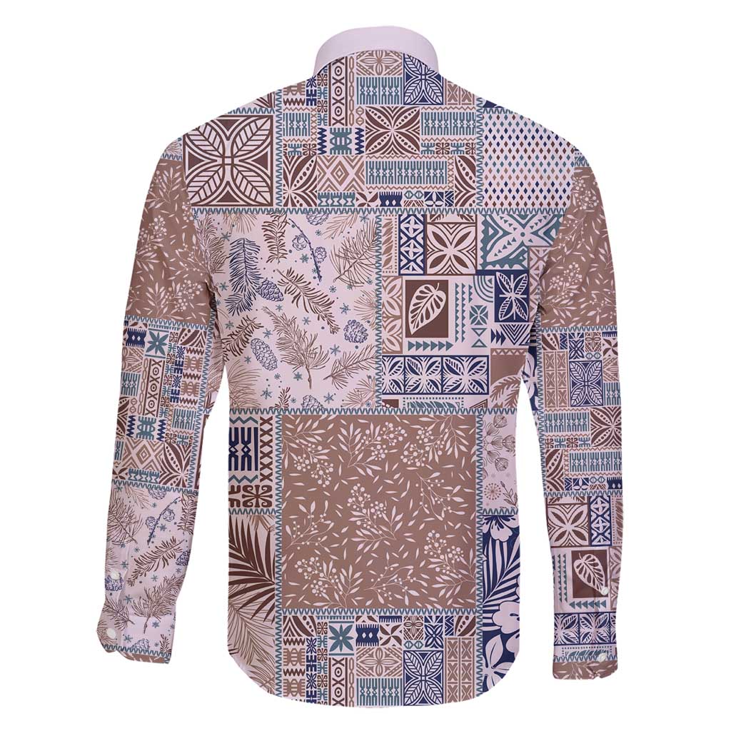 Aloha Hawaii Pastel Christmas Patchwork Family Matching Short Sleeve Bodycon Dress and Hawaiian Shirt Rustic Style LT7 - Polynesian Pride