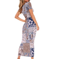 Aloha Hawaii Pastel Christmas Patchwork Family Matching Short Sleeve Bodycon Dress and Hawaiian Shirt Rustic Style LT7 - Polynesian Pride