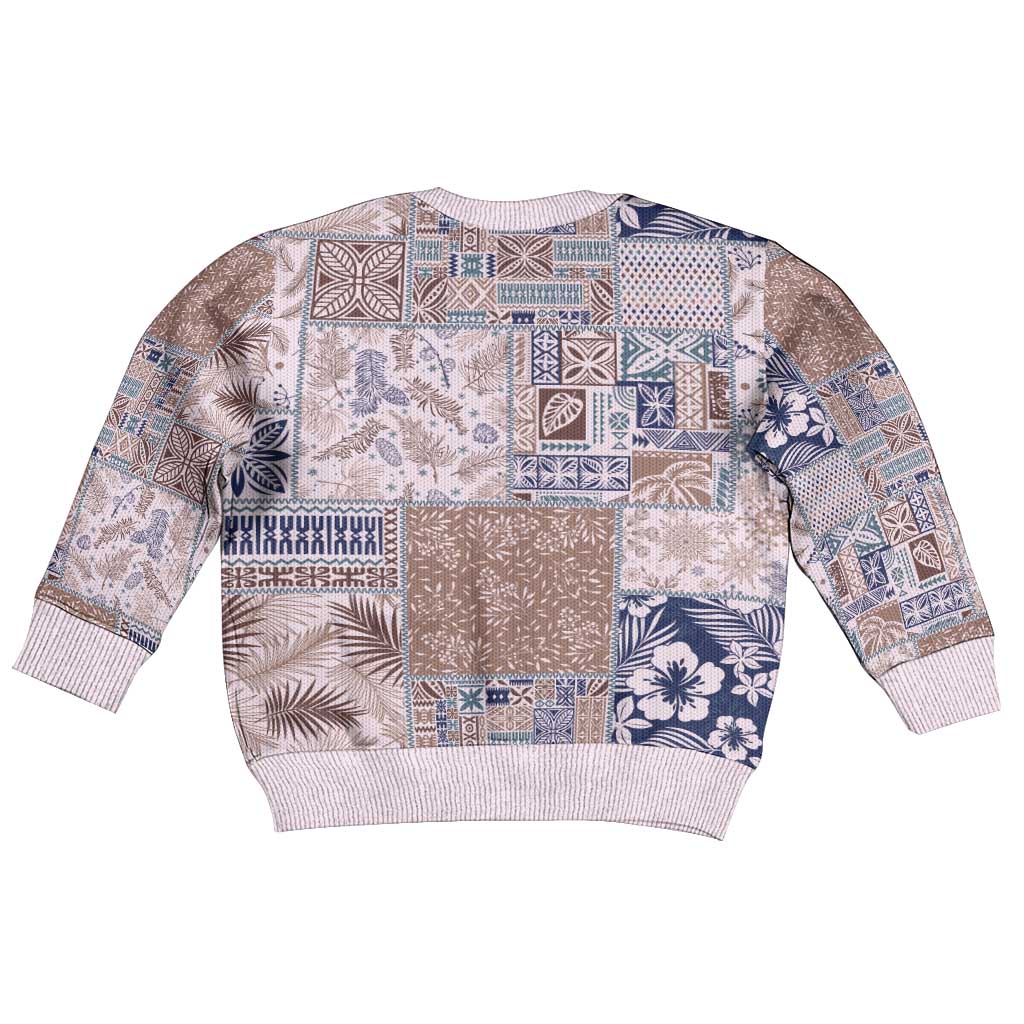 Aloha Hawaii Pastel Christmas Patchwork Kid Ugly Christmas Sweater Rustic Style - Polynesian Pride