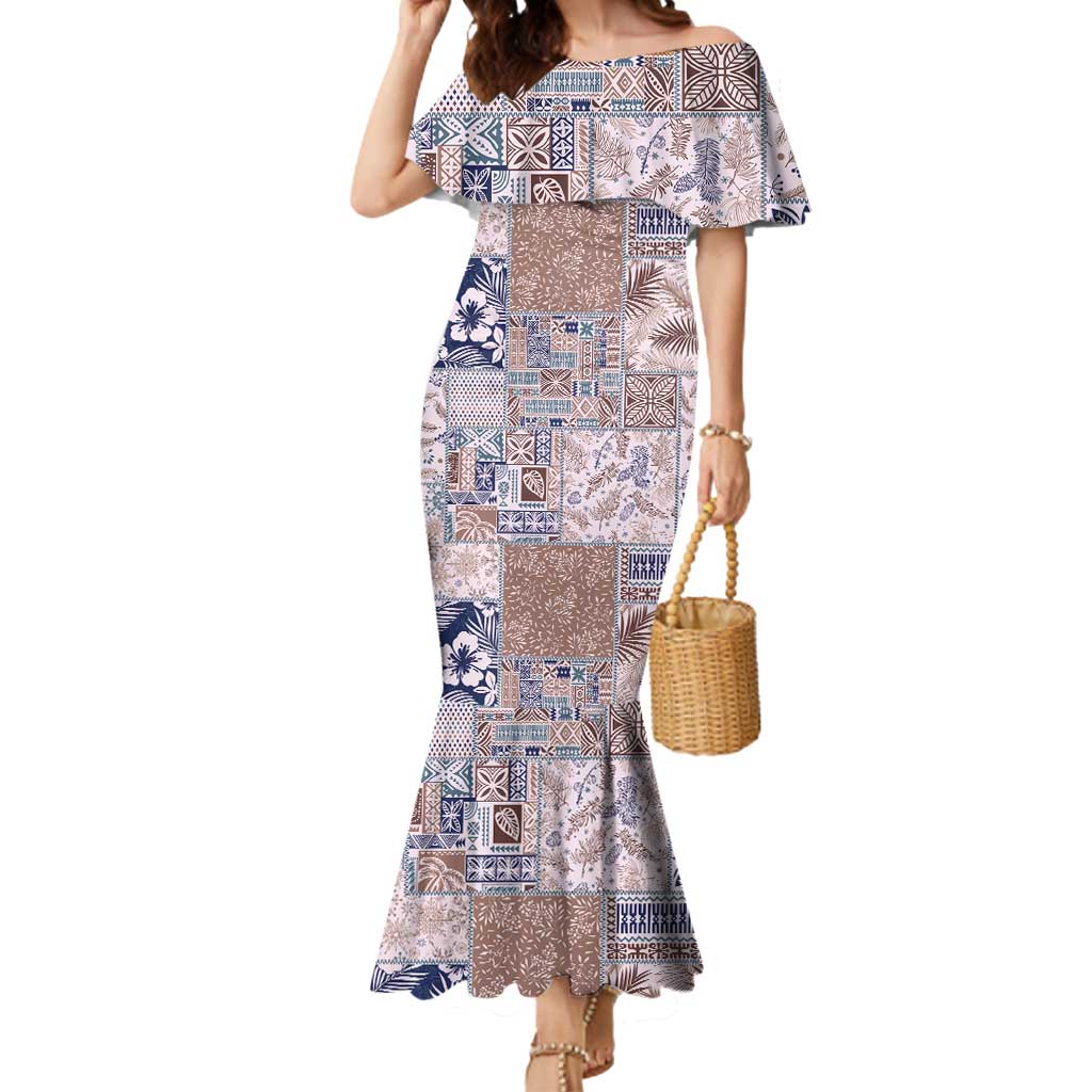 Aloha Hawaii Pastel Christmas Patchwork Mermaid Dress Rustic Style - Polynesian Pride
