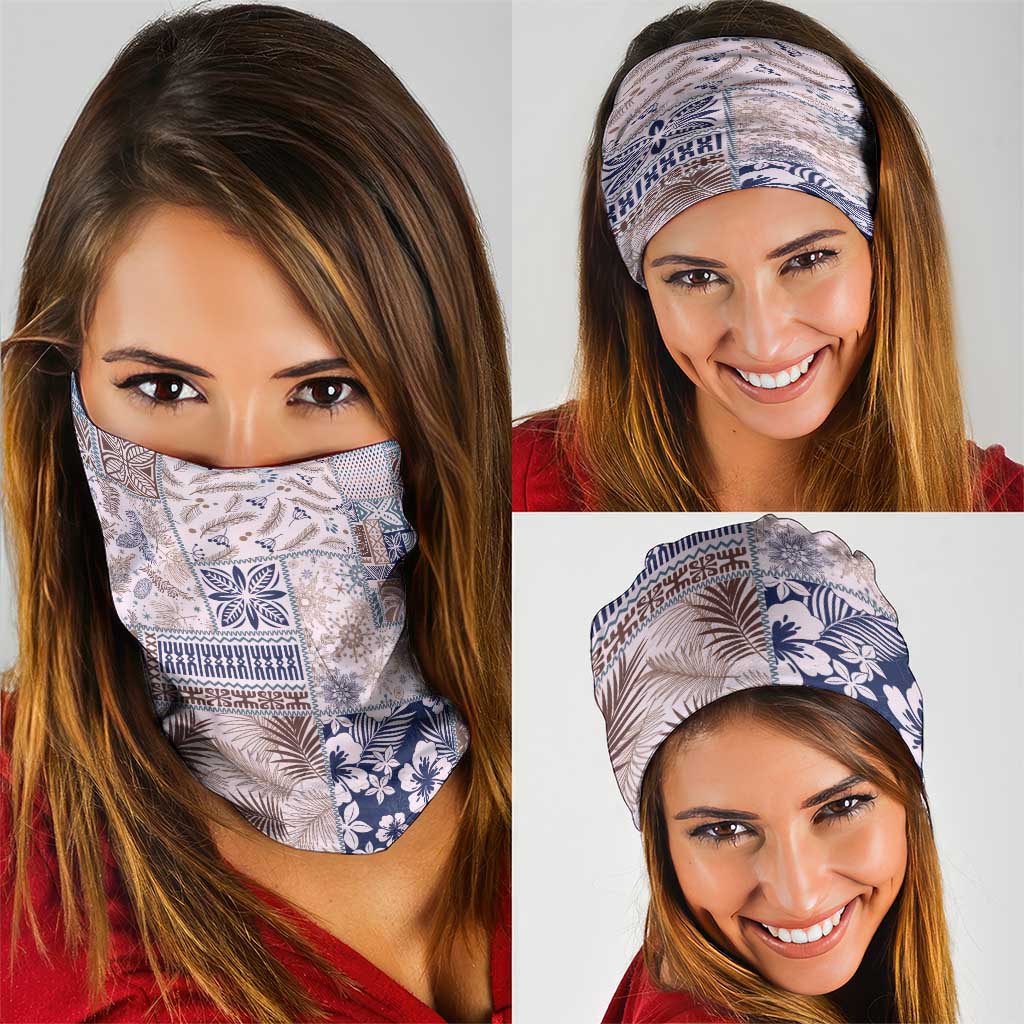 Aloha Hawaii Pastel Christmas Patchwork Neck Gaiter Rustic Style - Polynesian Pride