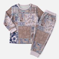 Aloha Hawaii Pastel Christmas Patchwork Christmas Pajama Set Rustic Style - Polynesian Pride