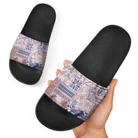 Aloha Hawaii Pastel Christmas Patchwork Slide Sandals Rustic Style - Polynesian Pride