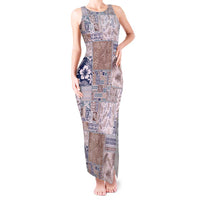 Aloha Hawaii Pastel Christmas Patchwork Tank Maxi Dress Rustic Style - Polynesian Pride