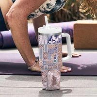Aloha Hawaii Pastel Christmas Patchwork Tumbler With Handle Rustic Style - Polynesian Pride