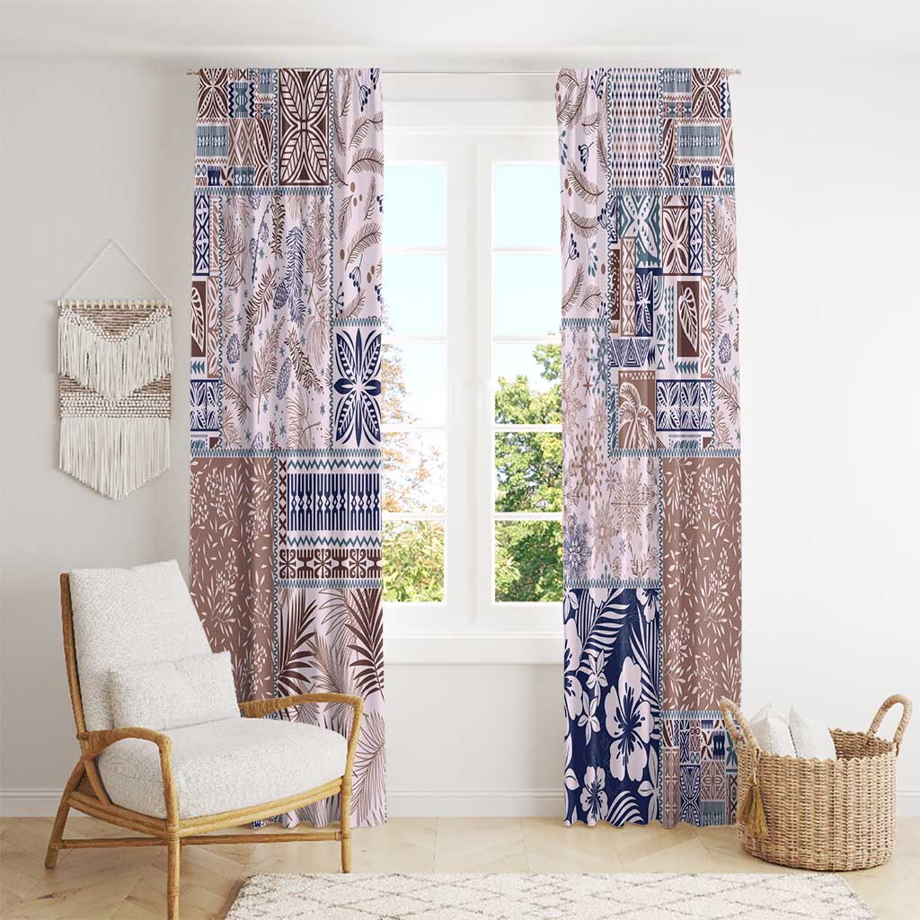 Aloha Hawaii Pastel Christmas Patchwork Window Curtain Rustic Style - Polynesian Pride