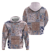 Aloha Hawaii Pastel Christmas Patchwork Zip Hoodie Rustic Style - Polynesian Pride