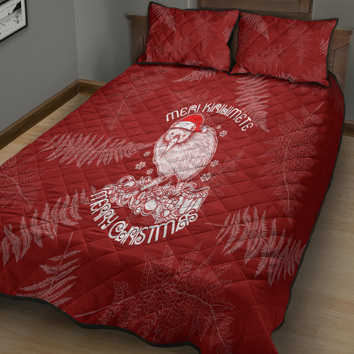 New Zealand Christmas Quilt Bed Set Silver Fern Mix Kiwi Bird Ver01 LT7 - Polynesian Pride