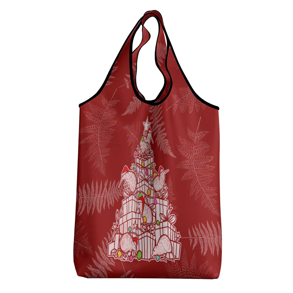 New Zealand Christmas Grocery Bag Silver Fern Mix Kiwi Bird Ver02 LT7 - Polynesian Pride